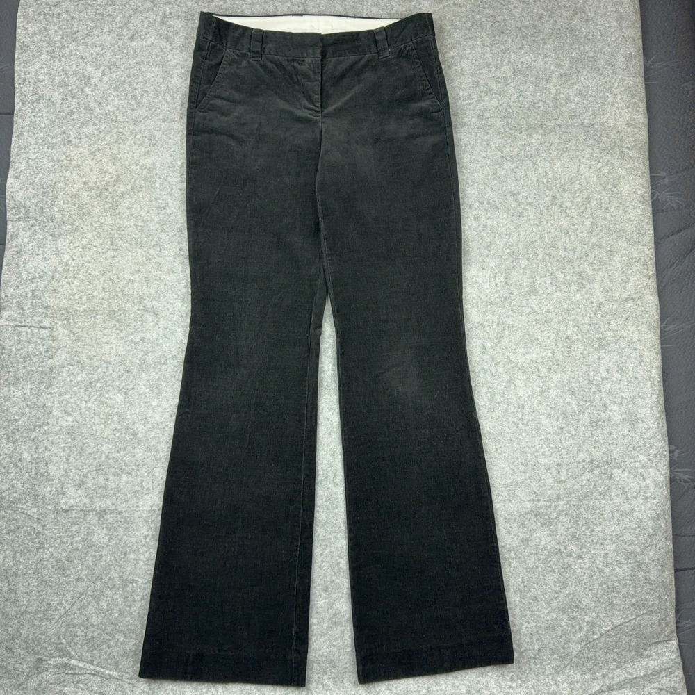 J Crew Corduroy Pants Womens 8T Tall City Fit Black Bootcut Flared Dress Cords